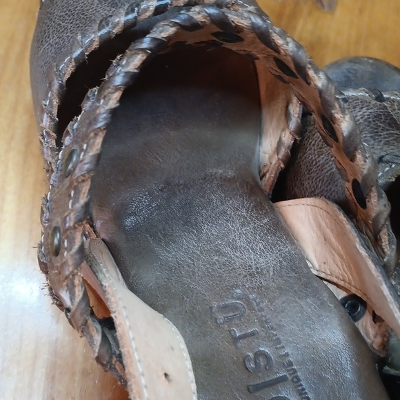 BedIstu Brown Leather Womens  Platform Sandals Size 7.5 - Picture 5 of 13